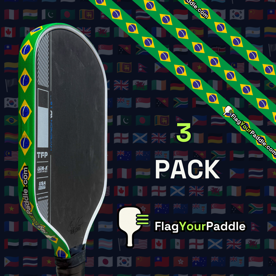 Brazil Flag Pickleball Edge Guard Tape — 3 Pack