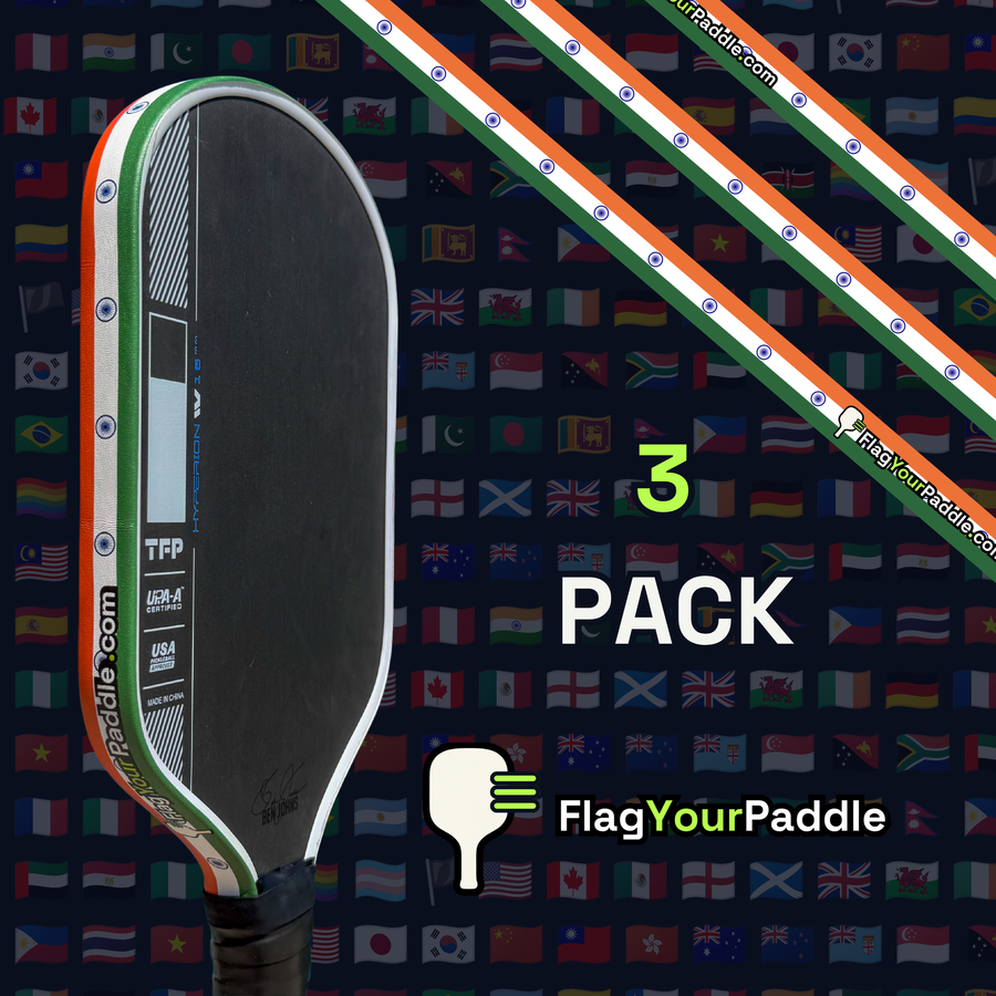 India Flag Pickleball Edge Guard Tape — 3 Pack