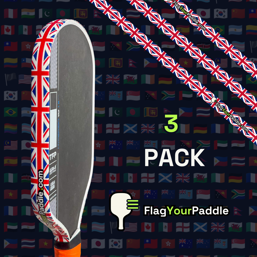 United Kingdom Flag Pickleball Edge Guard Tape — 3 Pack